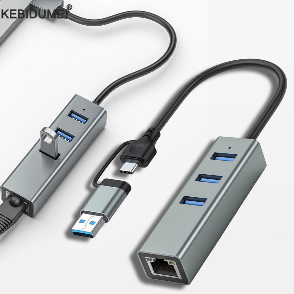 Laptop Accessories Hub - USB C HUB 1000Mbps 3 Ports