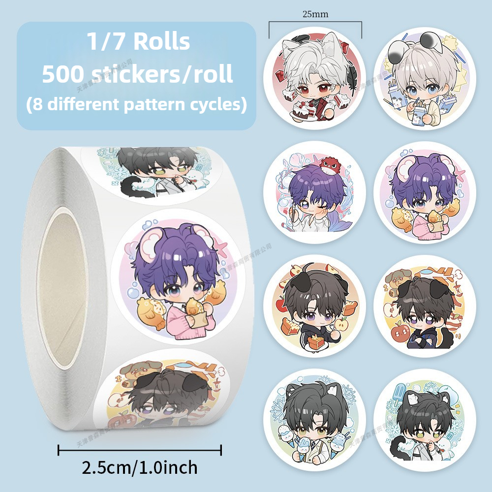 Laptop Accessories Aesthetic - 500Pcs Roll Kawaii Cartoon Stickers Sets