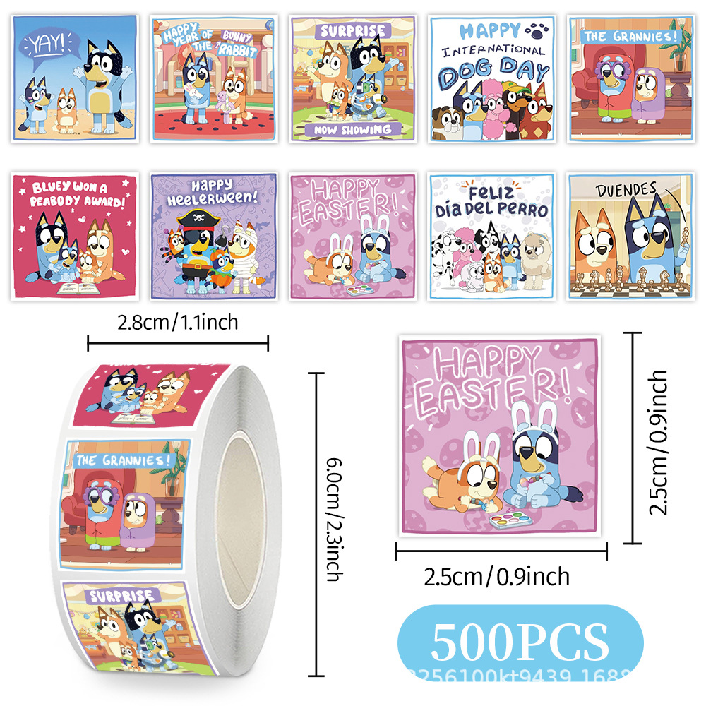 Laptop Accessories Aesthetic - Wholesale 500Pcs/Roll Bluey Stickers DIY Journal