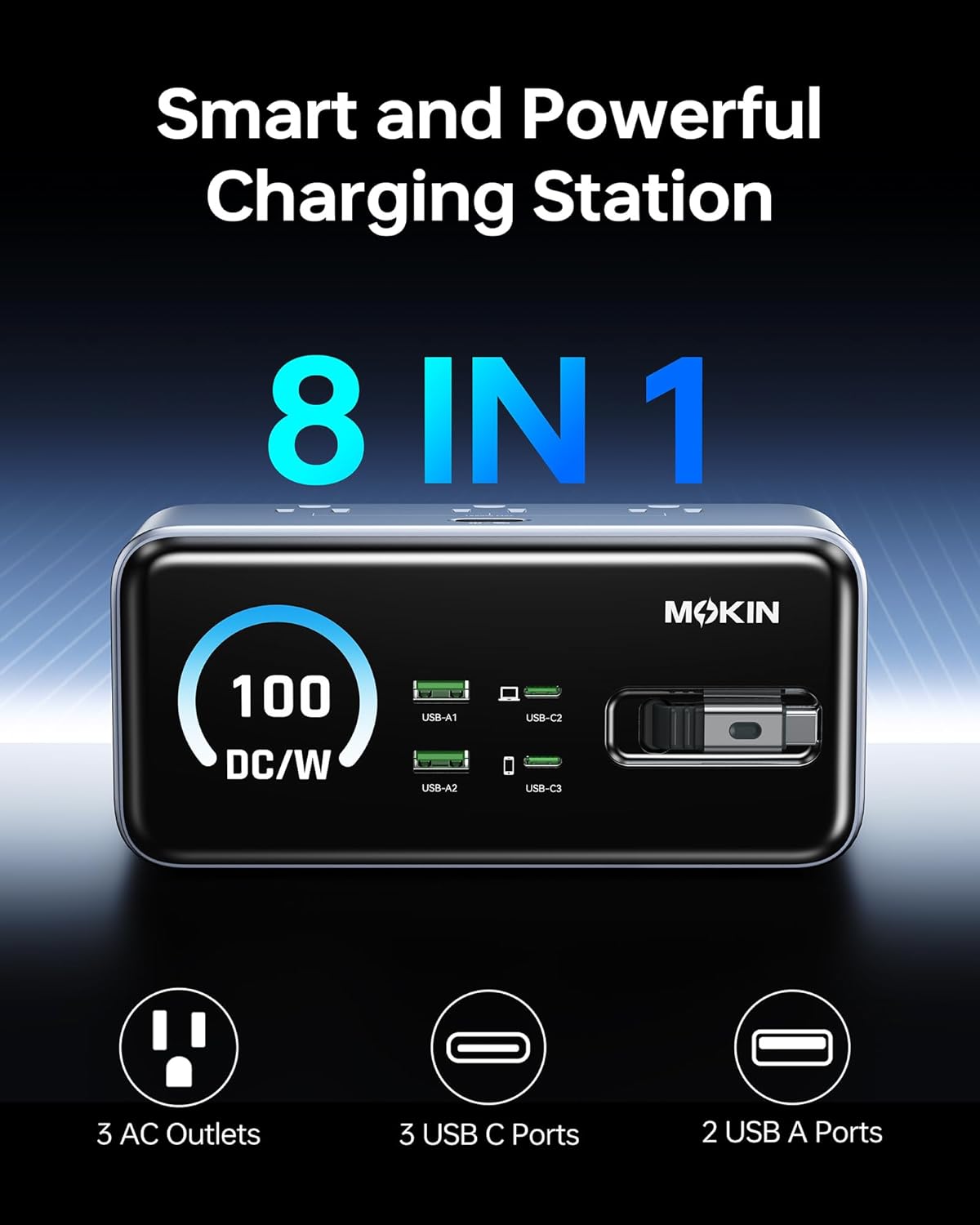 8-in-1 Charging Station: 3 USB - Laptop Accessories Images 리뷰 및 가격