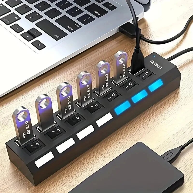 High Speed 4/7 Ports USB HUB 2 - Laptop Accessories Hub 리뷰 및 가격