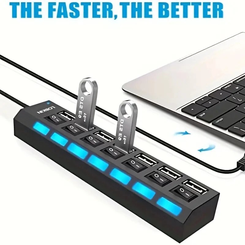 High Speed 4/7 Ports USB HUB 2 - Laptop Accessories Hub 리뷰 및 가격