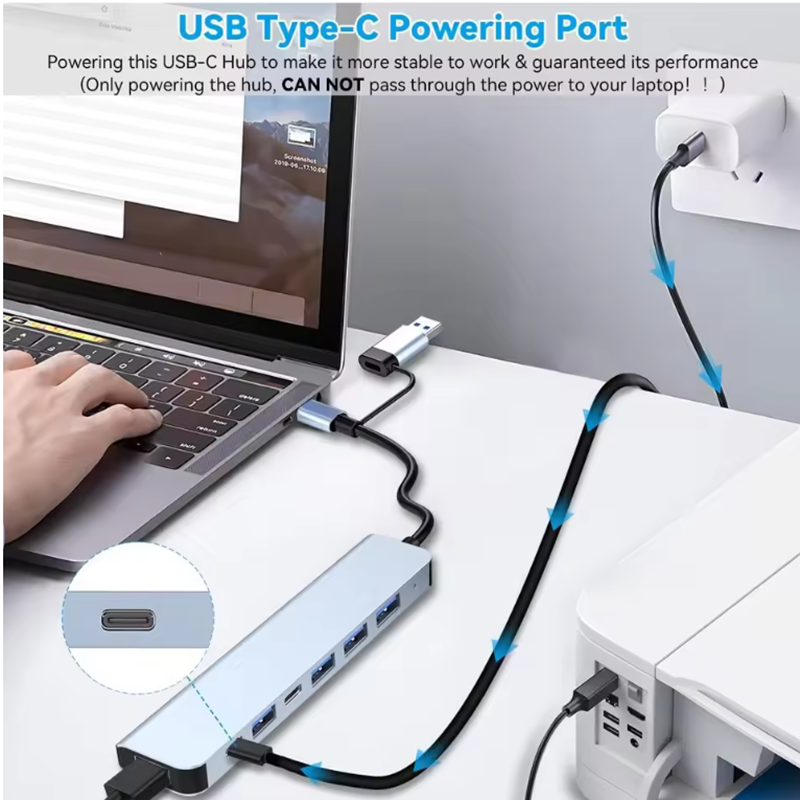 7 Ports USB A C Hub Concentrat - Laptop Accessories Hub 리뷰 및 가격
