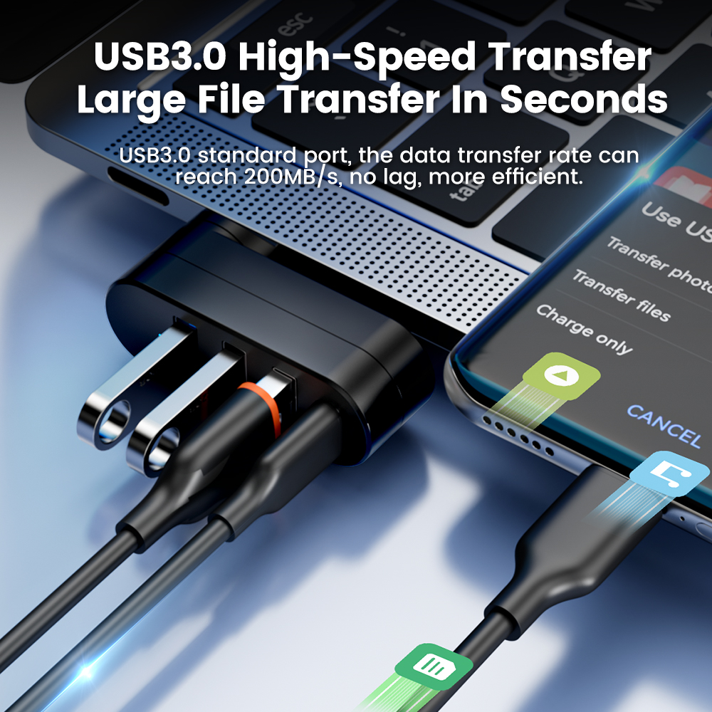 4 In 1 USB 3.0 Hub 180 Degree  - Laptop Accessories Hub 리뷰 및 가격