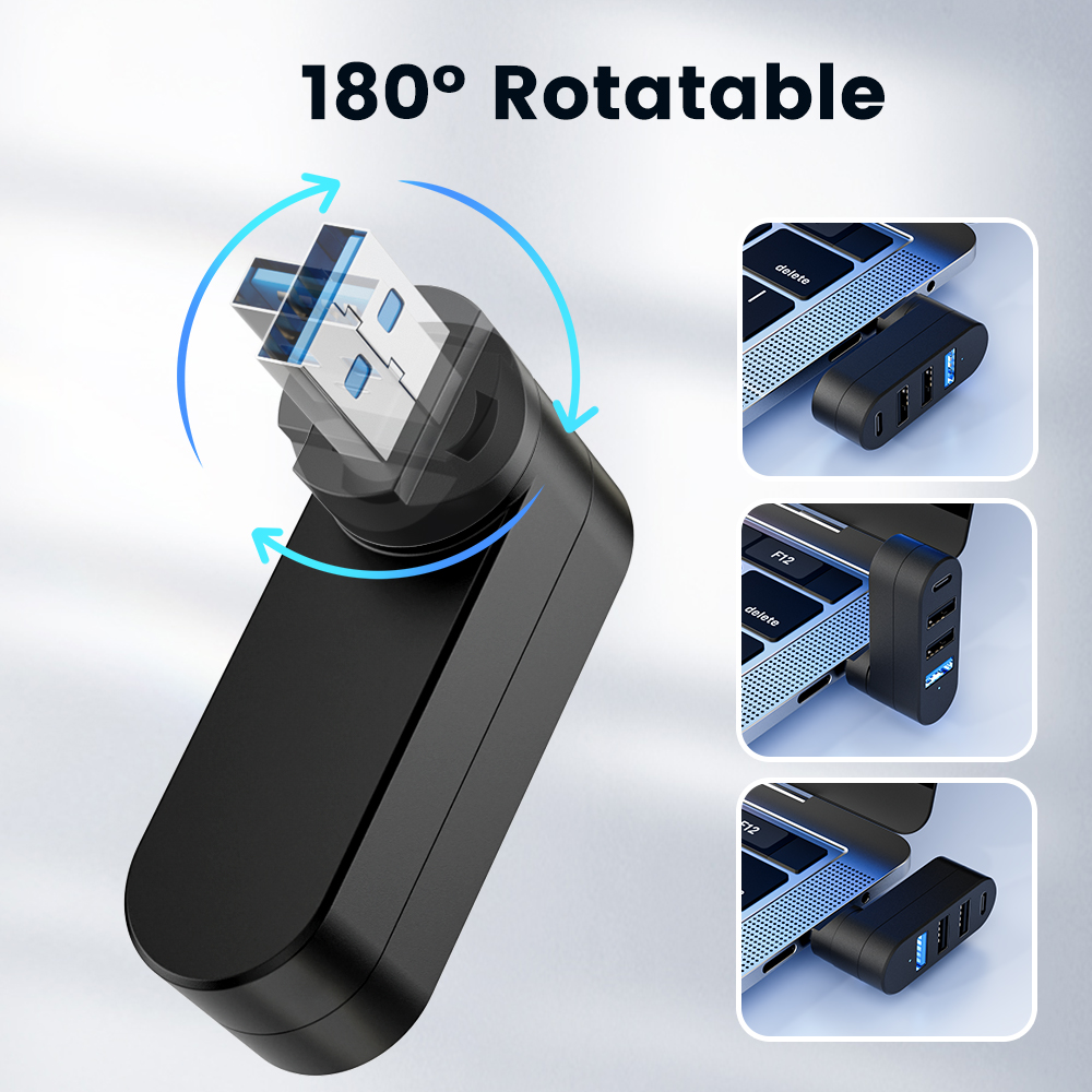 4 In 1 USB 3.0 Hub 180 Degree  - Laptop Accessories Hub 리뷰 및 가격
