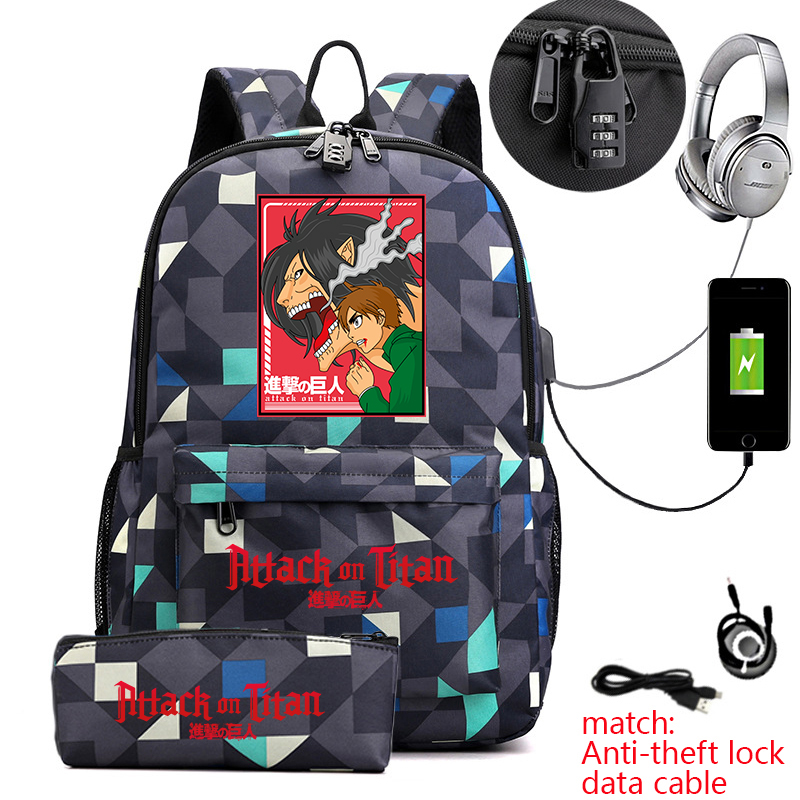 Attack on Titan Anime Print Sc - Laptop Backpack Anti Theft 리뷰 및 가격
