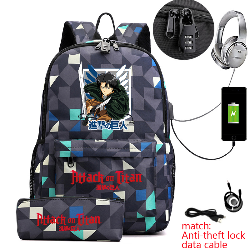 Attack on Titan Anime Print Sc - Laptop Backpack Anti Theft 리뷰 및 가격