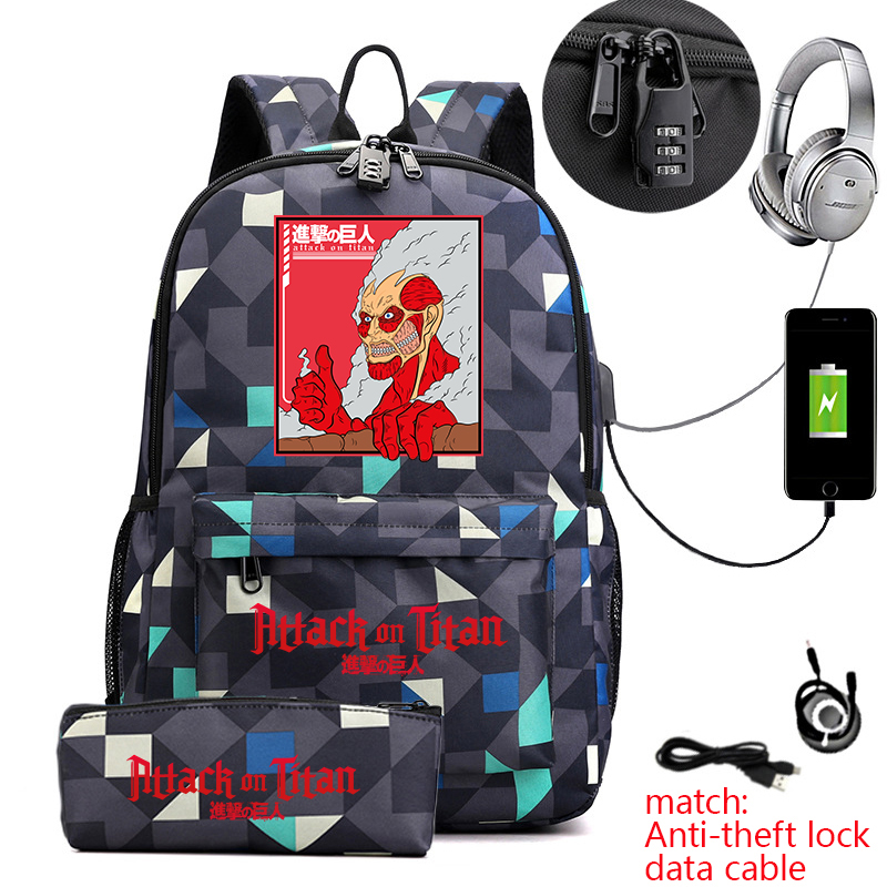 Attack on Titan Anime Print Sc - Laptop Backpack Anti Theft 리뷰 및 가격
