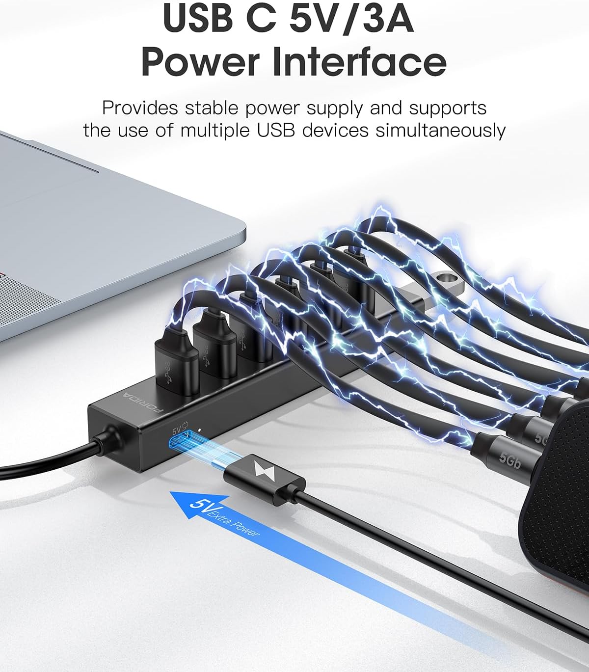 FORIDA 7 Ports 5Gbps USB A 3.0 - Laptop Accessories Hub 리뷰 및 가격