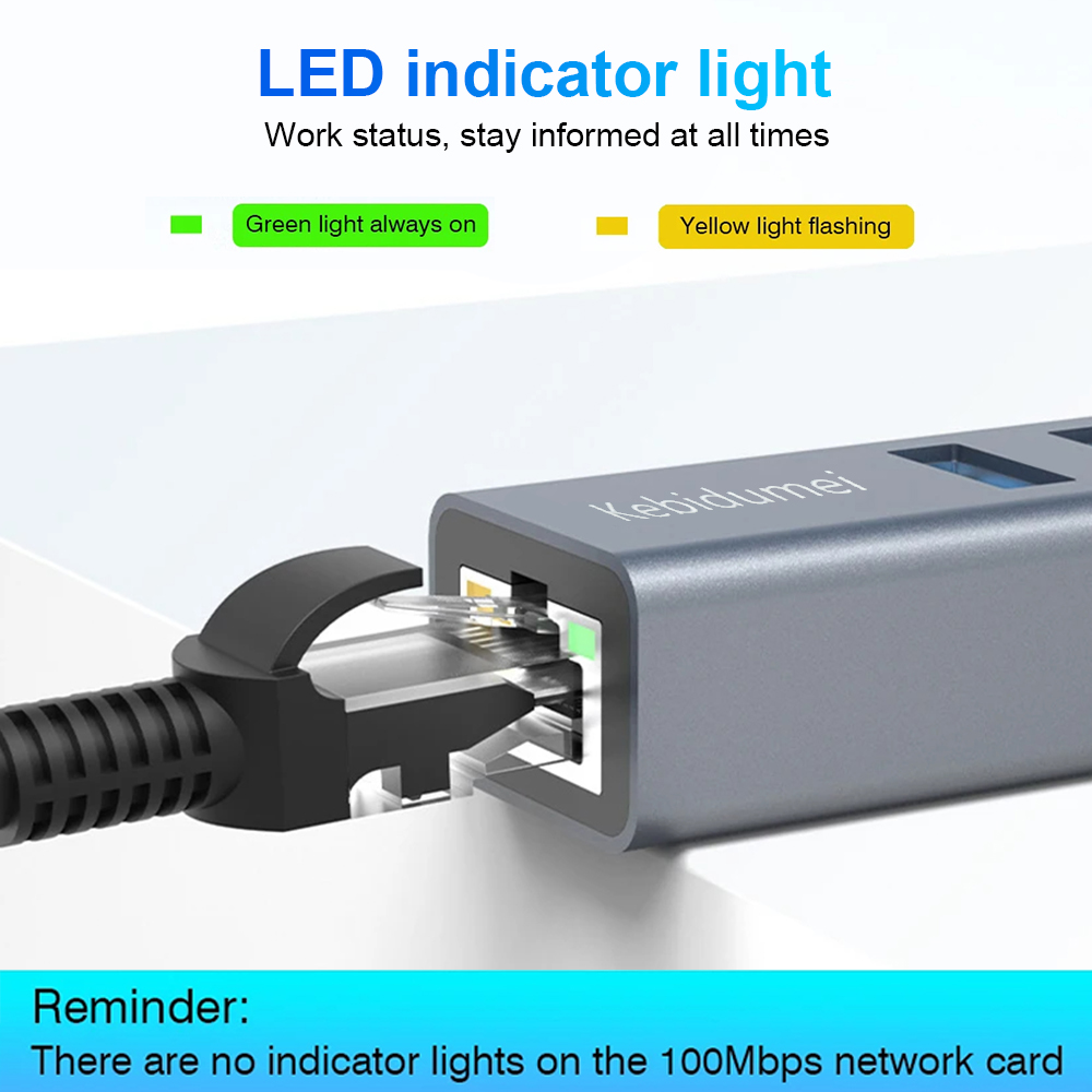 USB C HUB 1000Mbps 3 Ports USB - Laptop Accessories Hub 리뷰 및 가격