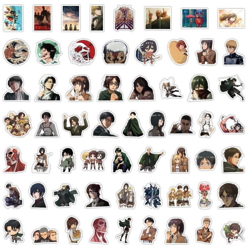 60Pcs Attack on Titan Anime St - Laptop Accessories Aesthetic 리뷰 및 가격