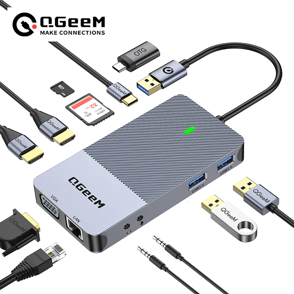 QGeeM USB 3.0 Docking Station, - Laptop Accessories Hub 리뷰 및 가격