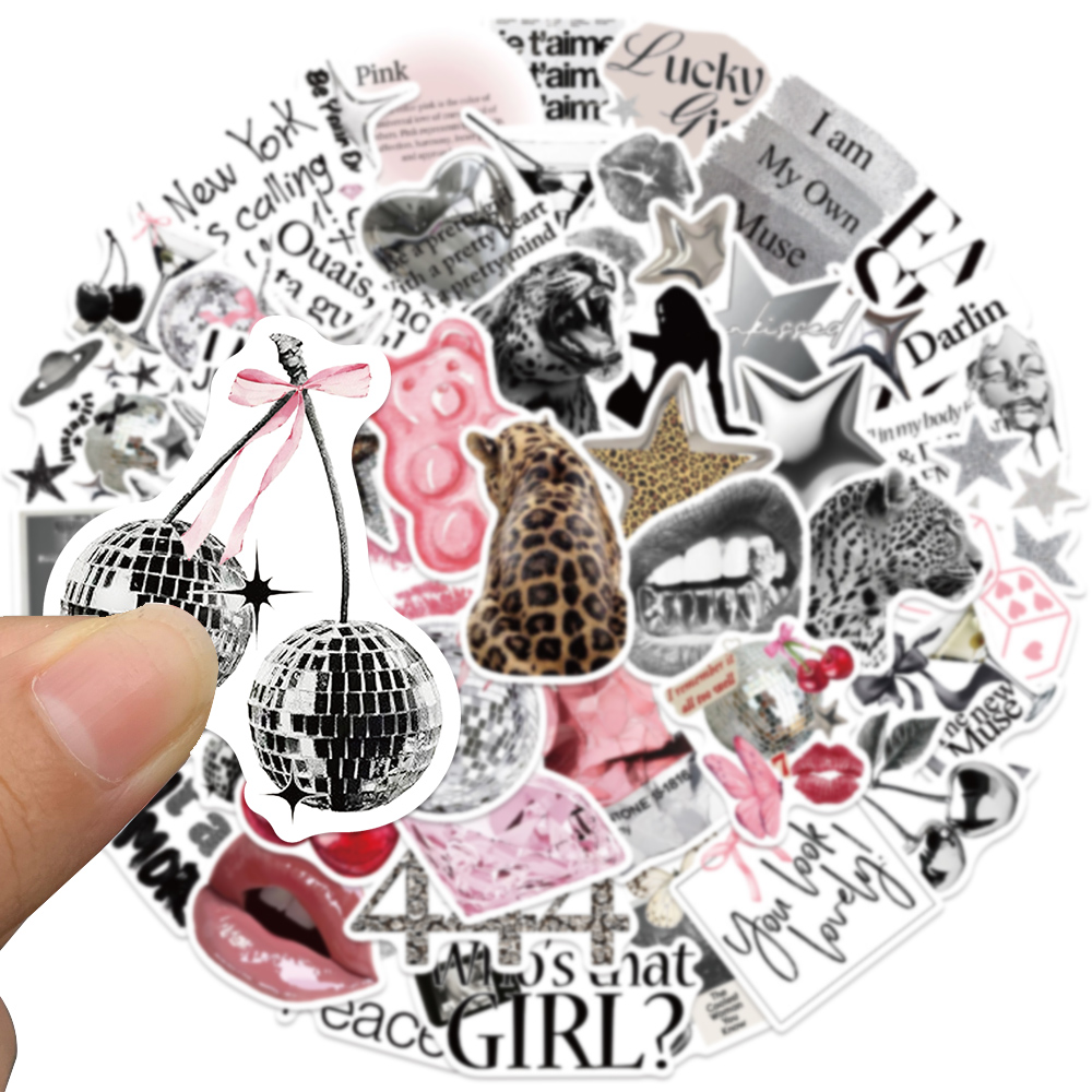 50pcs Silver Lucky Sticker Fas - Laptop Accessories Aesthetic 리뷰 및 가격