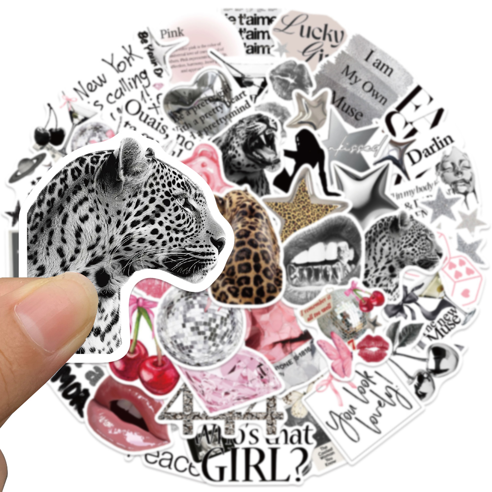 50pcs Silver Lucky Sticker Fas - Laptop Accessories Aesthetic 리뷰 및 가격
