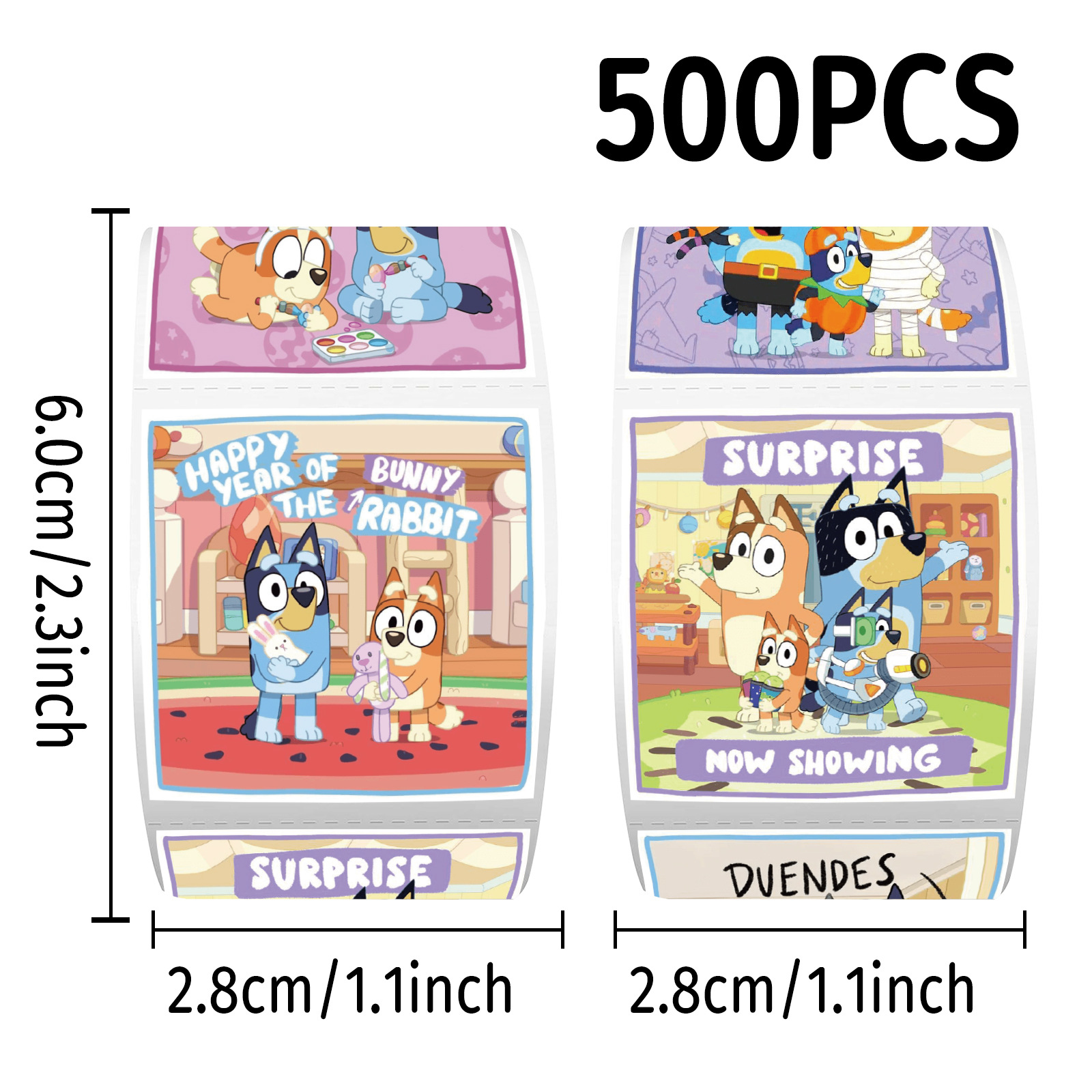 Wholesale 500Pcs/Roll Bluey St - Laptop Accessories Aesthetic 리뷰 및 가격
