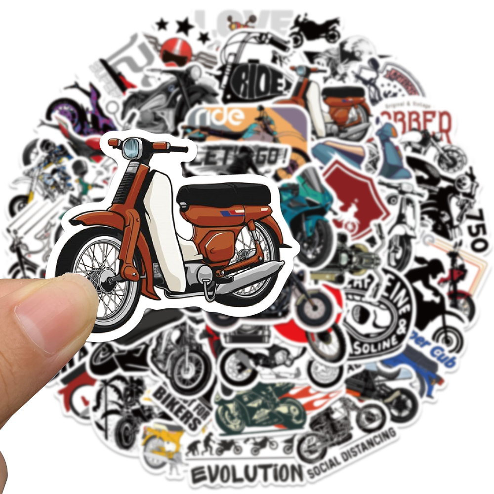 50pcs Retro Motorcycle Sticker - Laptop Accessories Aesthetic 리뷰 및 가격