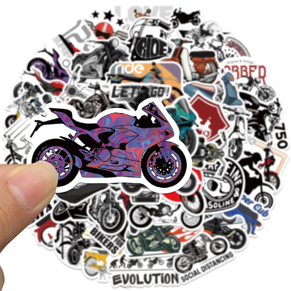 50pcs Retro Motorcycle Sticker - Laptop Accessories Aesthetic 리뷰 및 가격
