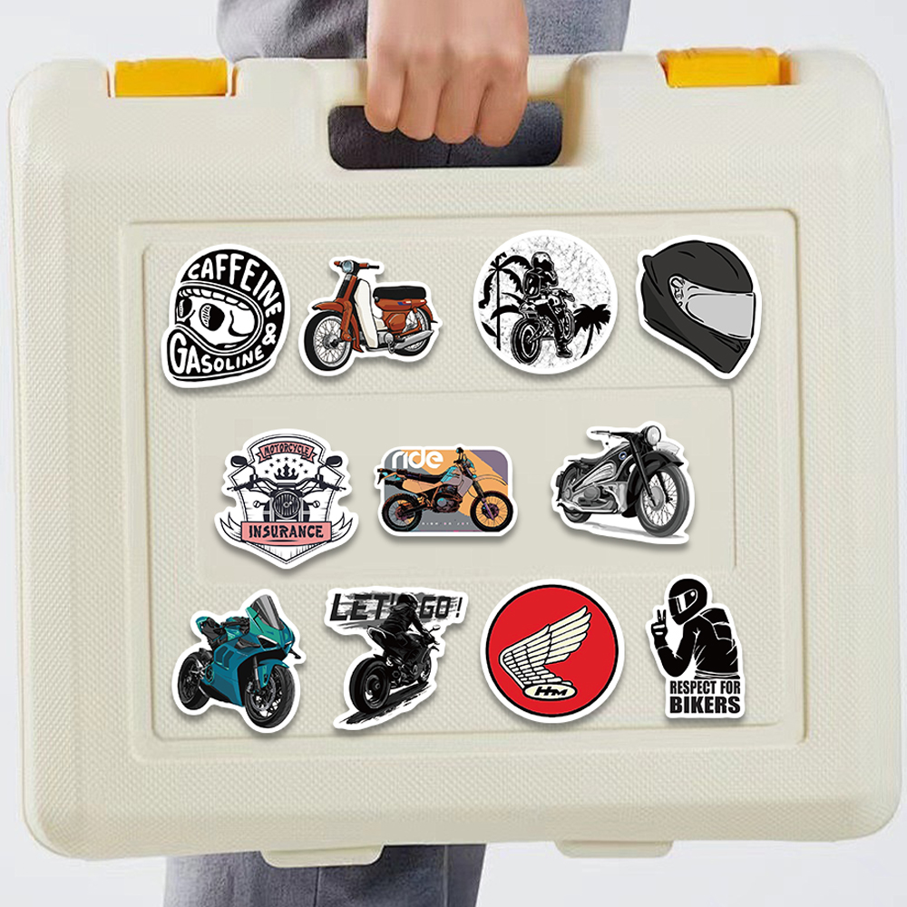 50pcs Retro Motorcycle Sticker - Laptop Accessories Aesthetic 리뷰 및 가격