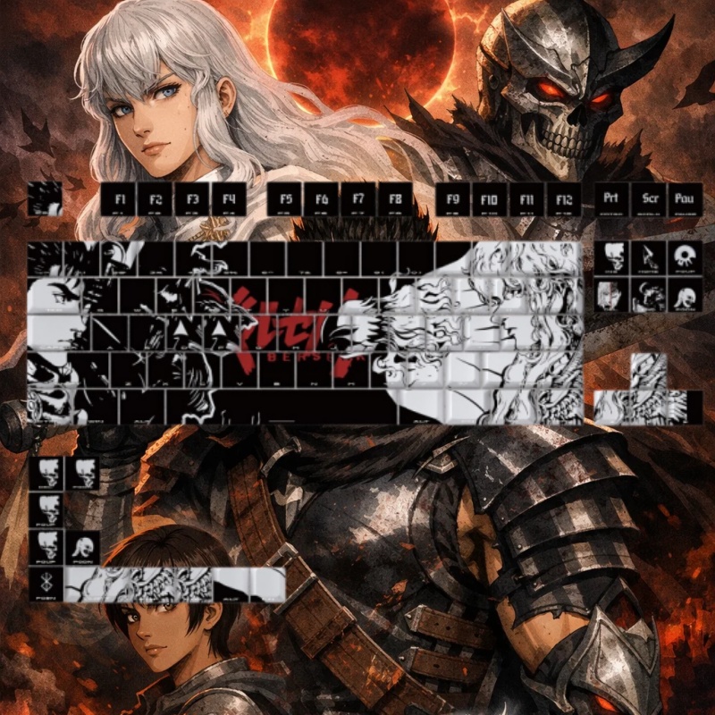 BERSERK Theme Anime Keycap 98  - Laptop Accessories To Gift 리뷰 및 가격
