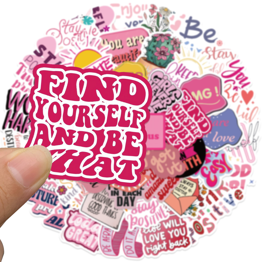 50pcs Pink Inspirational Phras - Laptop Accessories Aesthetic 리뷰 및 가격