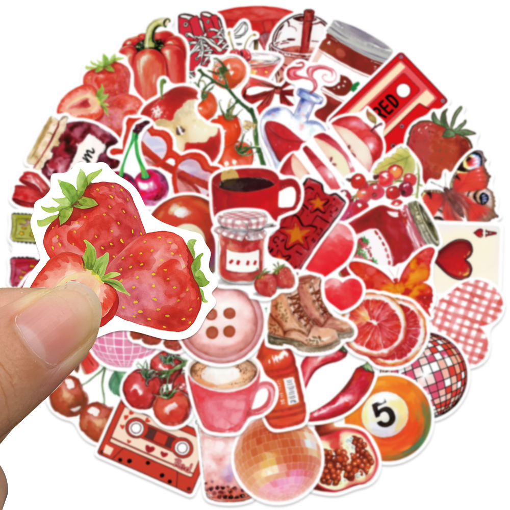 50pcs Cherry Downtown Sticker  - Laptop Accessories Aesthetic 리뷰 및 가격