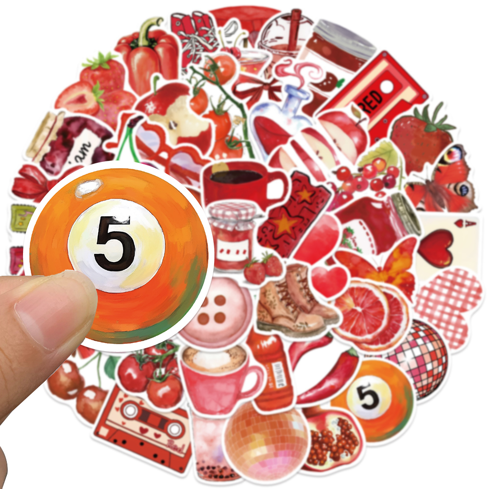 50pcs Cherry Downtown Sticker  - Laptop Accessories Aesthetic 리뷰 및 가격